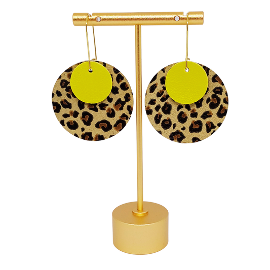 Full Circle Earrings | Animal Print & Yellow