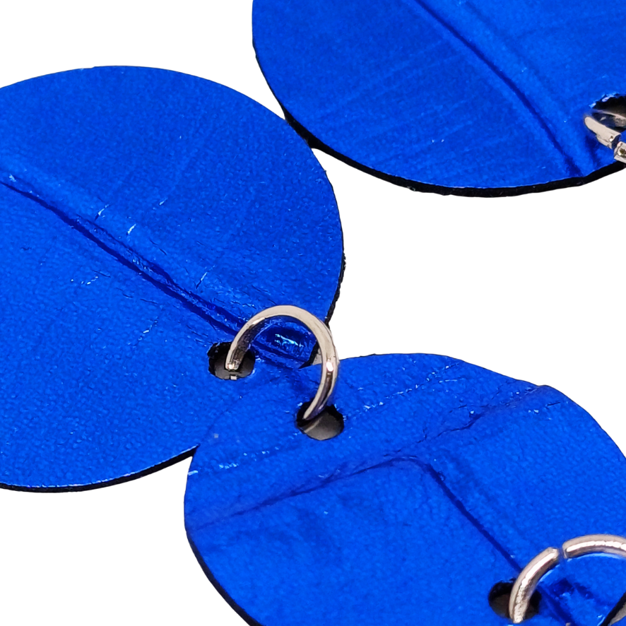 Join the Dots Earrings | Metallic Blue Mock Croc