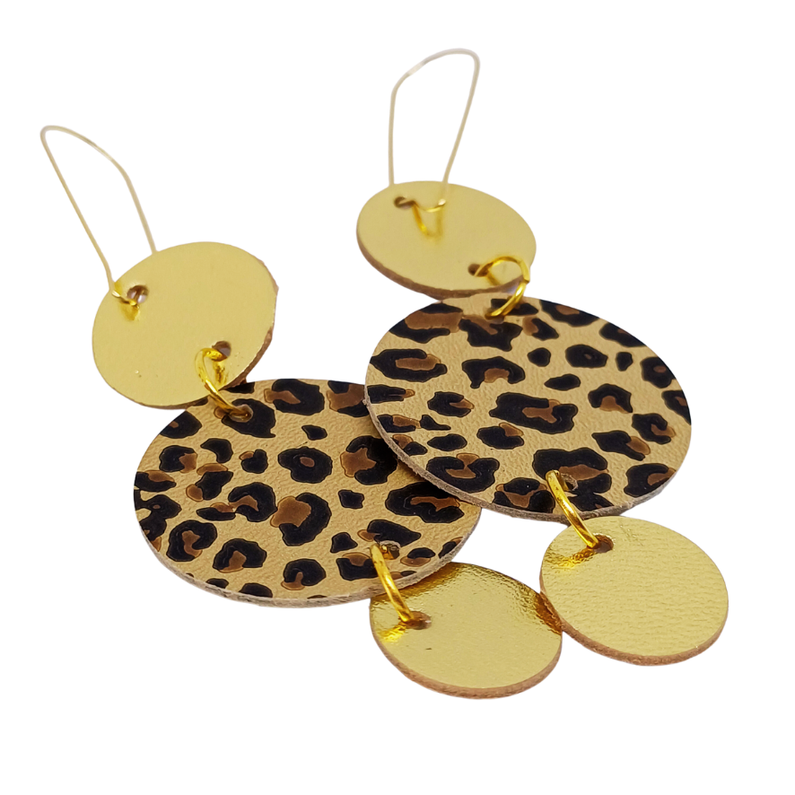 Join the Dots Earrings | Leopard Print & Gold