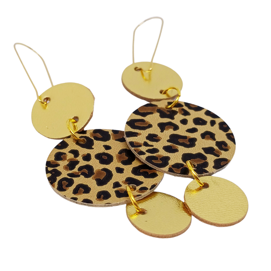 Join the Dots Earrings | Leopard Print & Gold