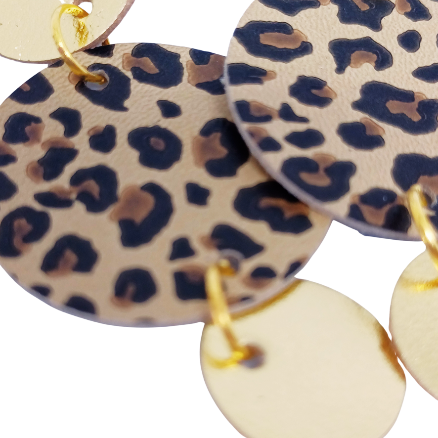 Join the Dots Earrings | Leopard Print & Gold