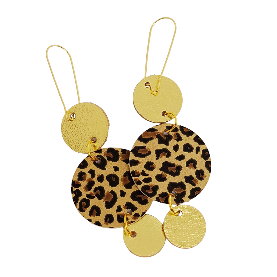 Join the Dots Earrings | Leopard Print & Gold