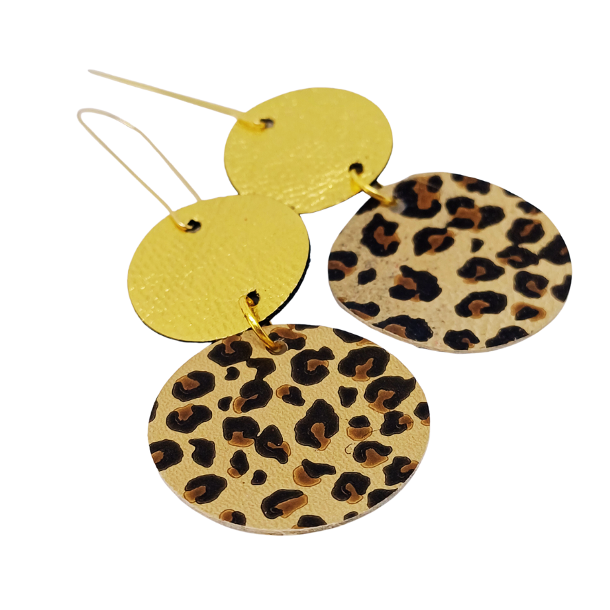 Join the Dots Earrings | Leopard Print & Bright Gold