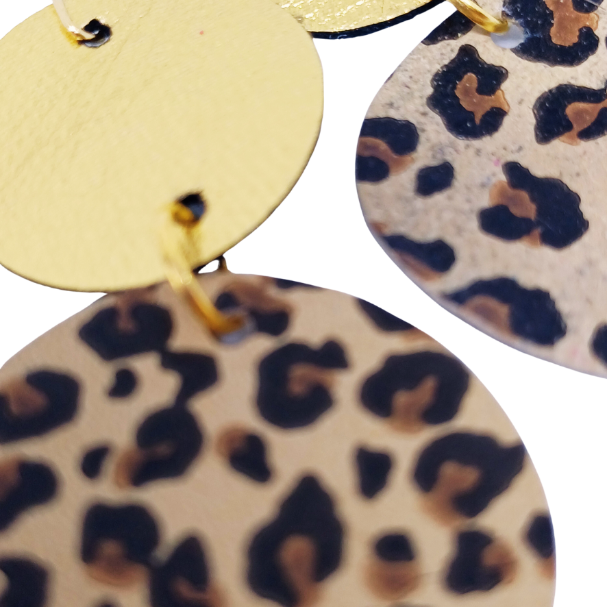 Join the Dots Earrings | Leopard Print & Bright Gold