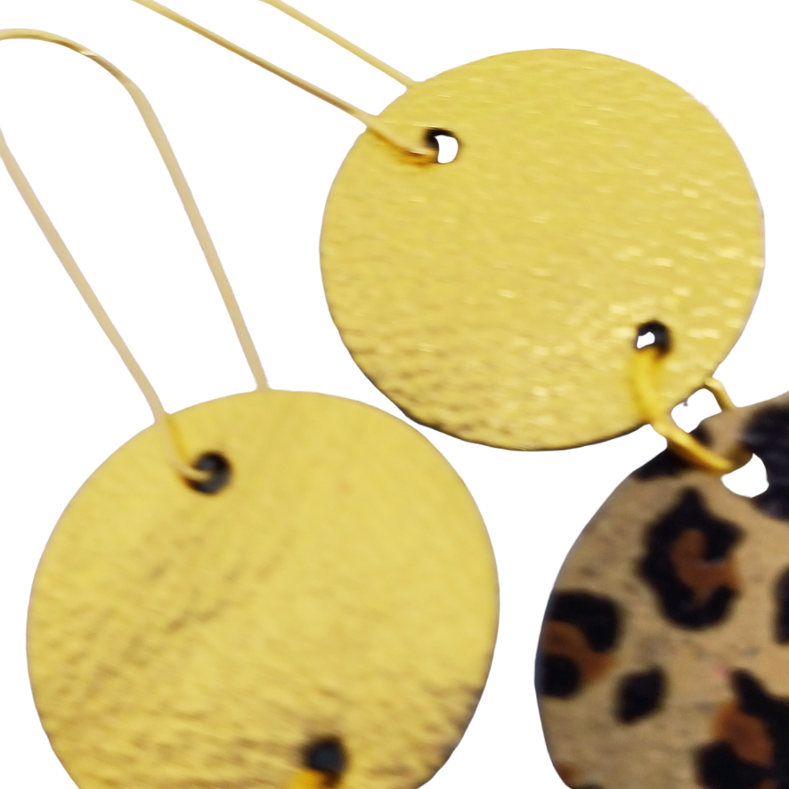 Join the Dots Earrings | Leopard Print & Bright Gold