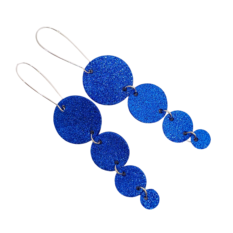 Join the Dots Earrings | Metallic Blue