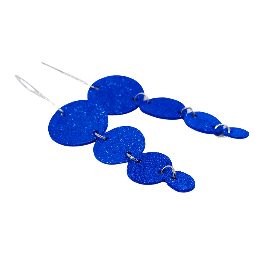 Join the Dots Earrings | Metallic Blue