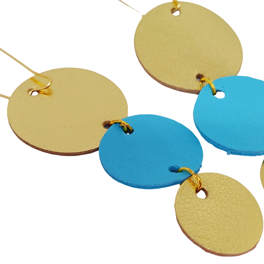 Join the Dots Earrings | Gold & Metallic Turquoise