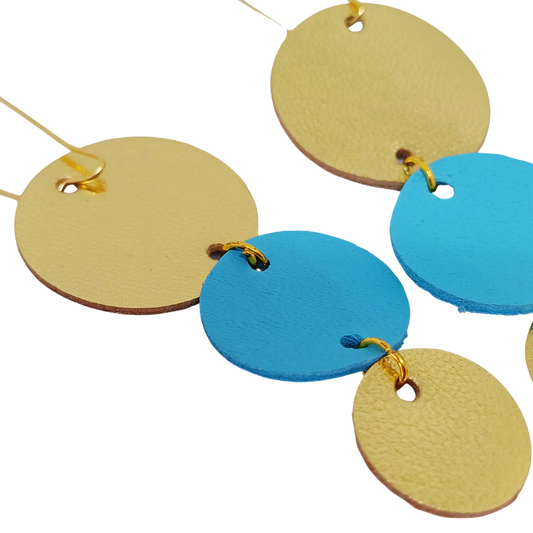 Join the Dots Earrings | Gold & Metallic Turquoise