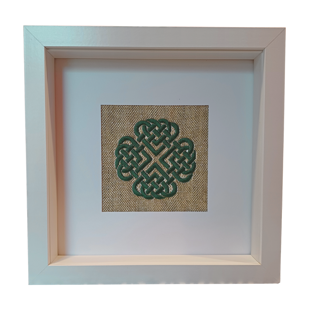 Celtic knot on linen