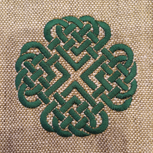 Celtic knot on linen