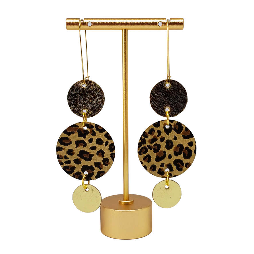 Join the Dots Earrings | Leopard Print & Gold