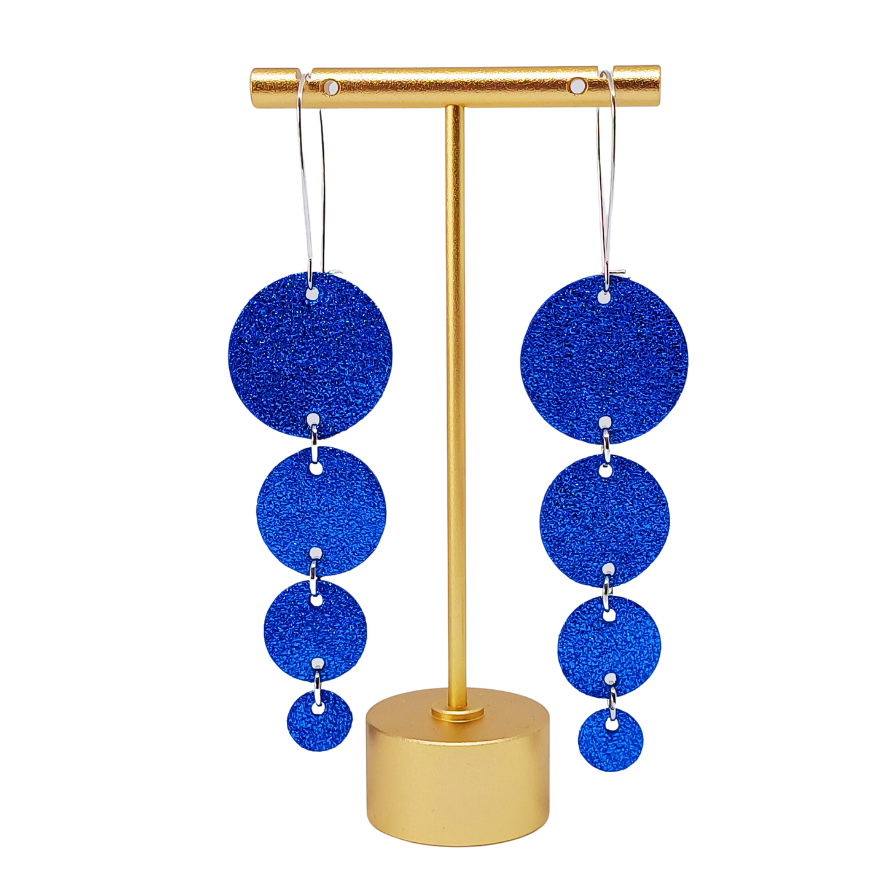 Join the Dots Earrings | Metallic Blue