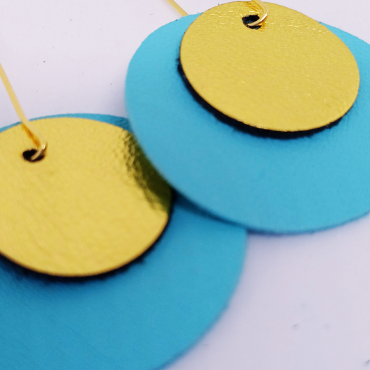 Full Circle Earrings | Tiffany Blue & Gold