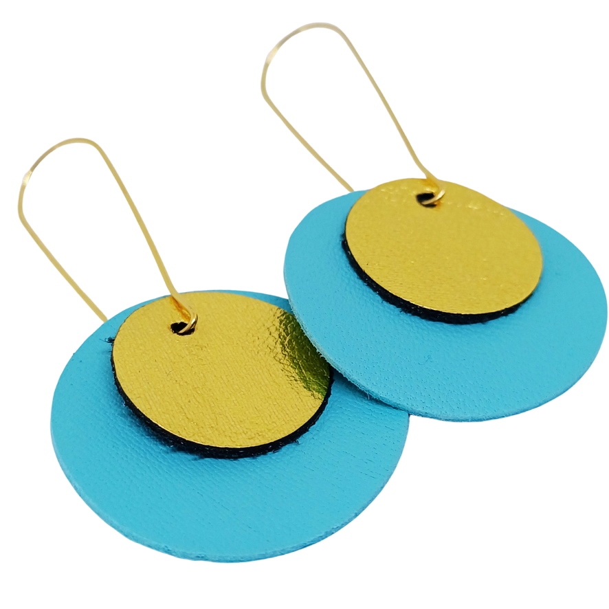 Full Circle Earrings | Tiffany Blue & Gold