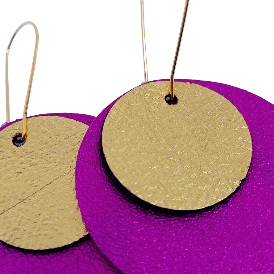 Full Circle Earrings | Shocking Pink & Gold