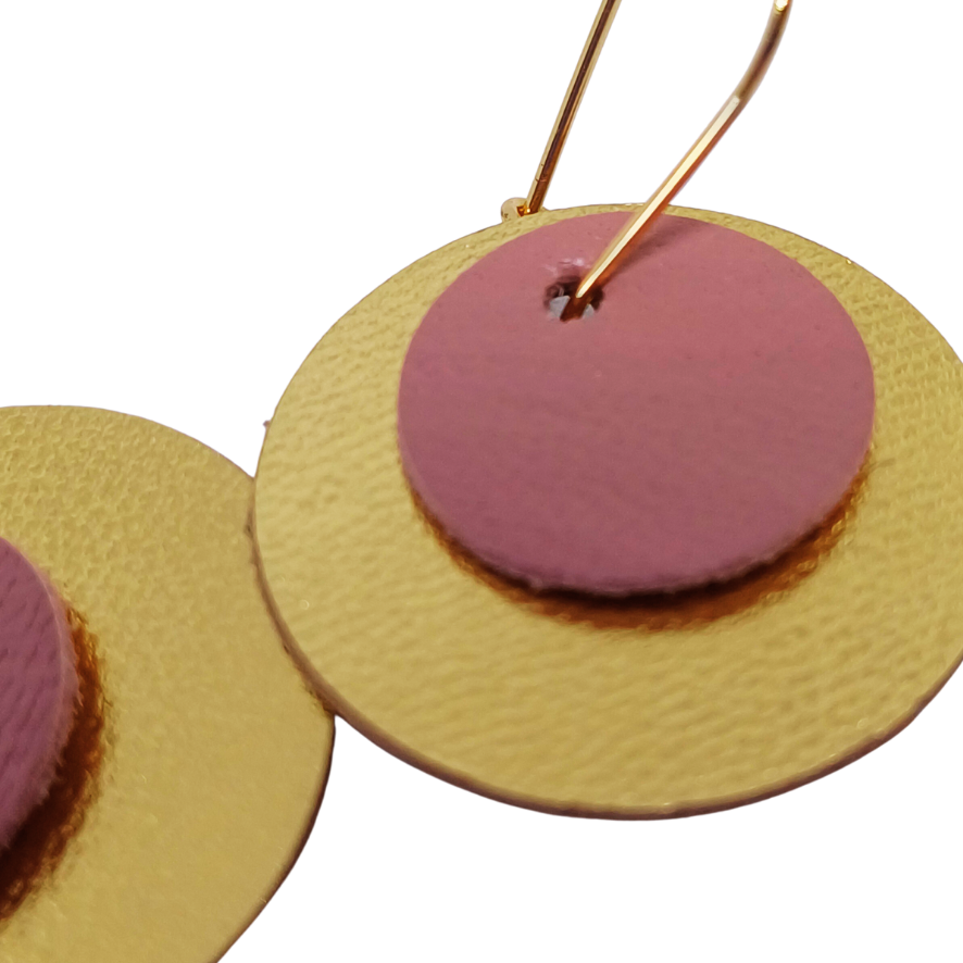 Full Circle Earrings | Gold & Blush Pink