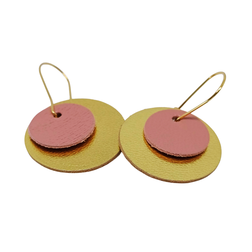 Full Circle Earrings | Gold & Blush Pink