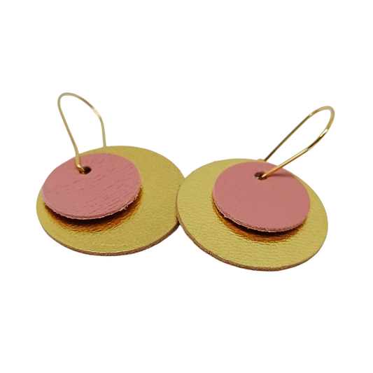 Full Circle Earrings | Gold & Blush Pink