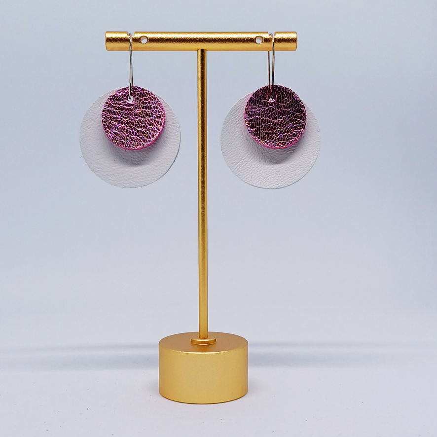 Full Circle Earrings | Pearl & Metallic Pink