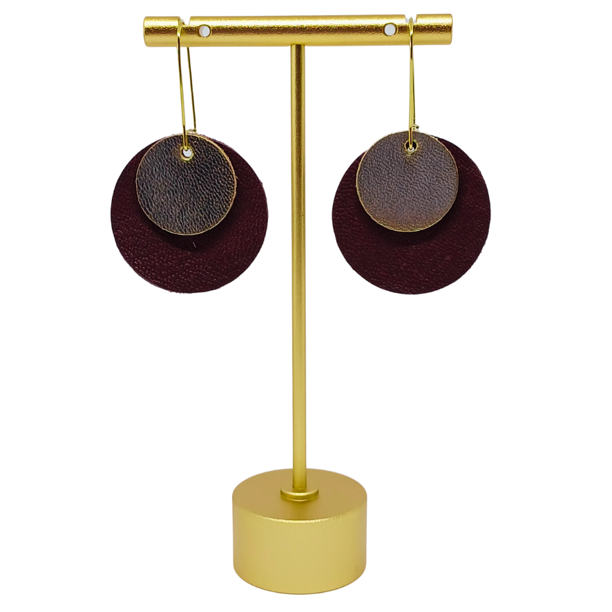 Full Circle Earrings | Burgundy & Gold