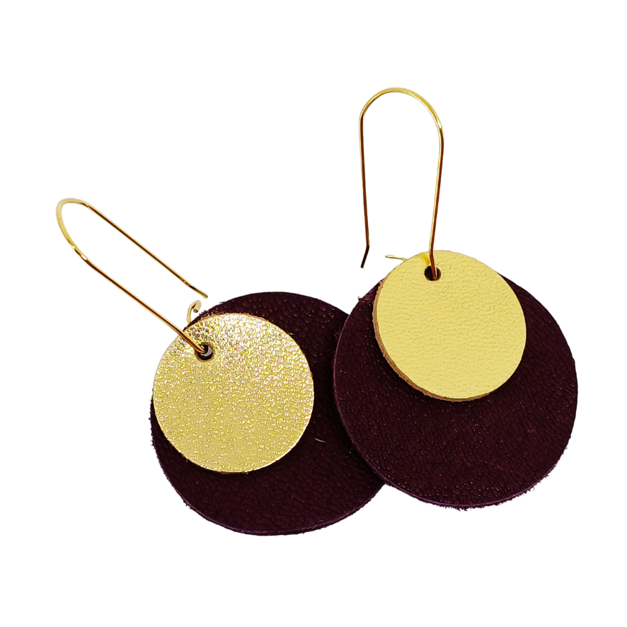 Full Circle Earrings | Burgundy & Gold