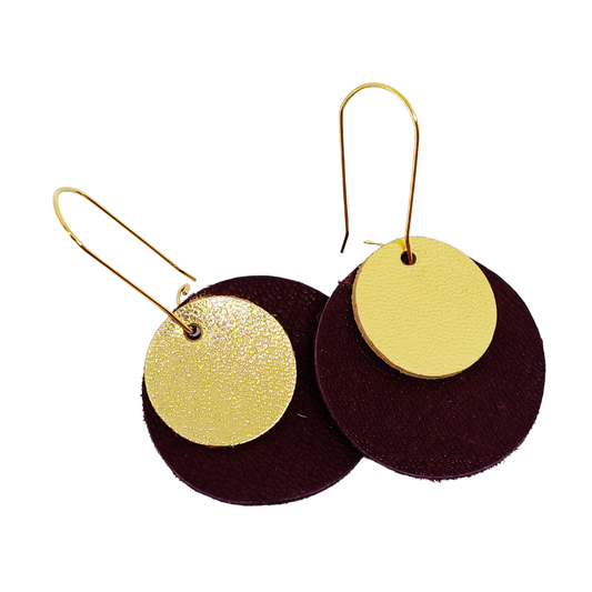 Full Circle Earrings | Burgundy & Gold