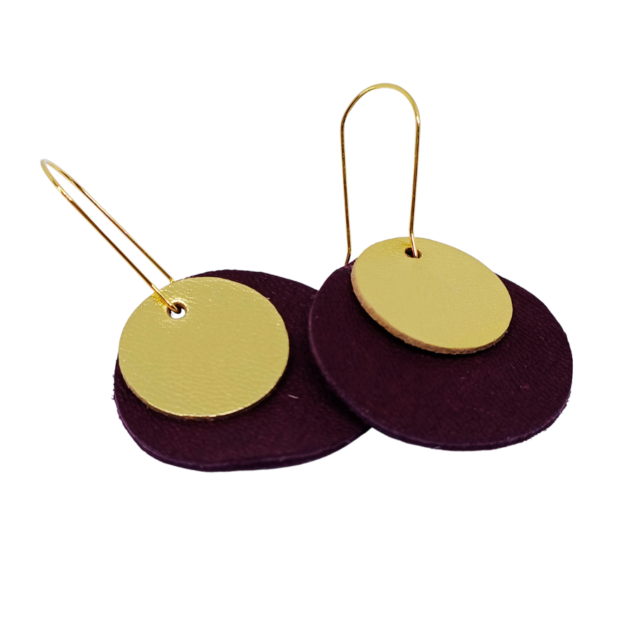 Full Circle Earrings | Burgundy & Gold