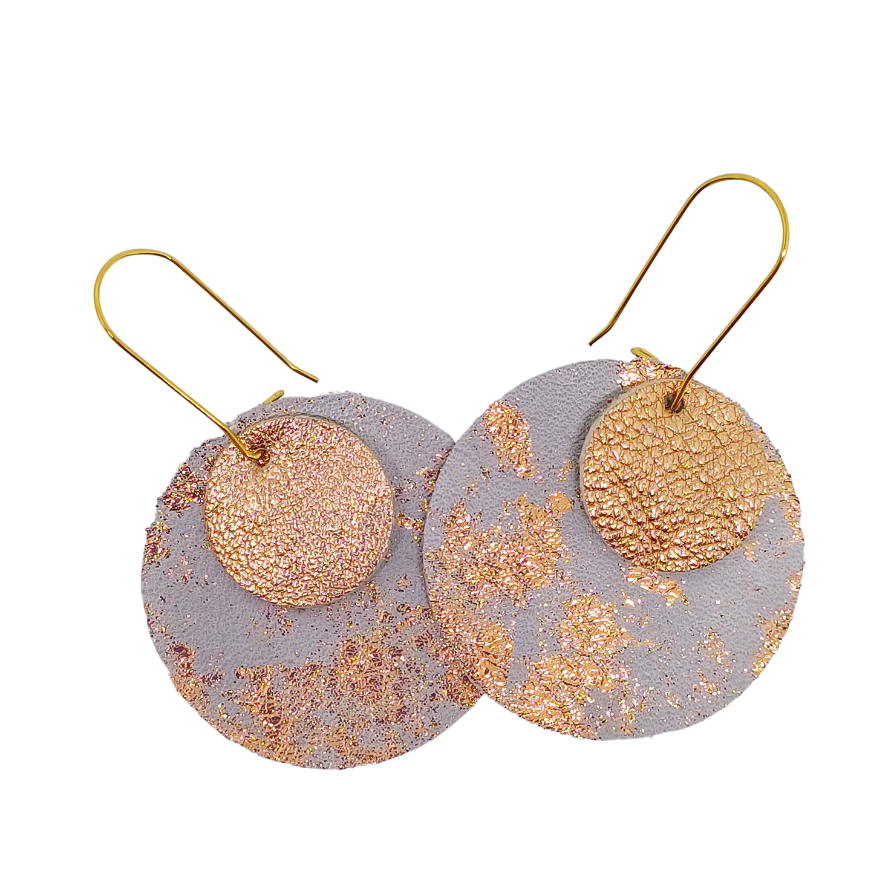 Full Circle Earrings | Grey & Gold