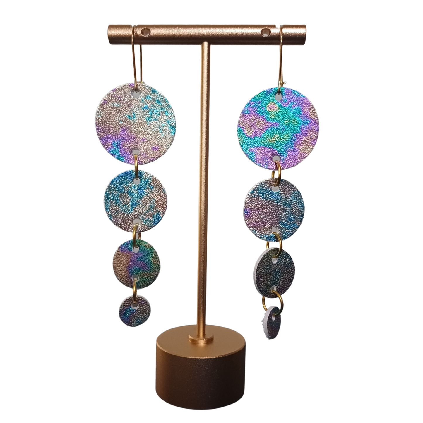 Join the Dots Earrings | Metallic Petrol Effect