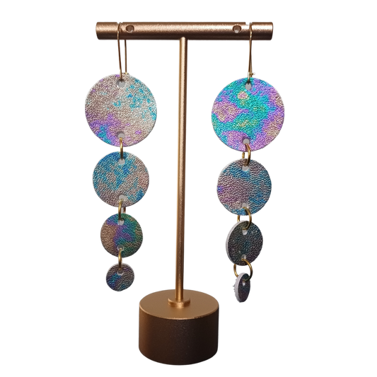 Join the Dots Earrings | Metallic Petrol Effect